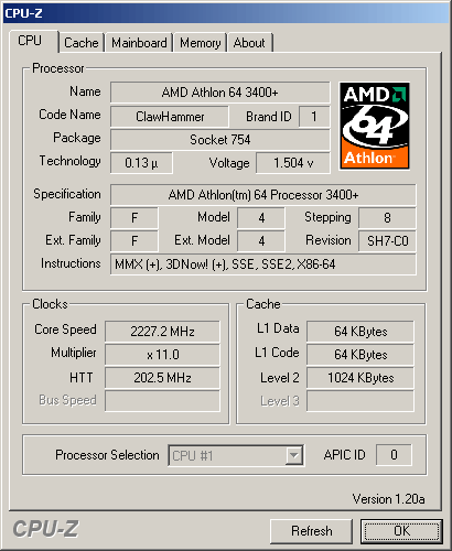  CPU-Z screenshot